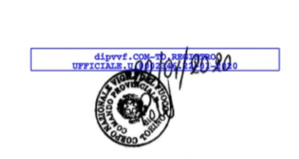 TIMBRO CERTIFICAZIONE PRATICHE ANTINCENDIO PRESSO VIGILI DEL FUOCO